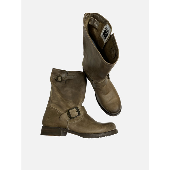 Frye Leather Engineer Harness Motorcycle Bootie 6.5 - Picture 1 of 9